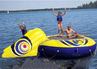 Strong Inflatable Water Trampoline Combo With Slide , Inflatable Water Games