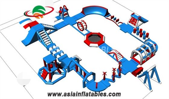 تجمع اللون الأزرق 30M 0.6mm PVC نفخ الحديقة المائية